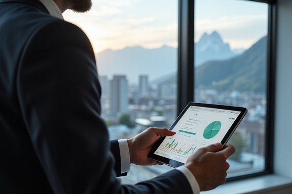 Person using financial calculator on tablet